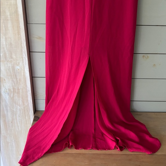 Fuchsia Ruffle Maxi Dress – Fits Like Small - Picture 3 of 8